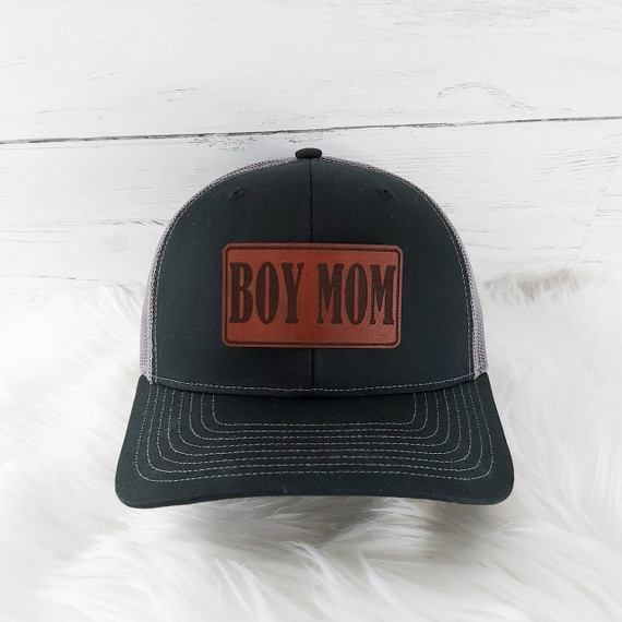 Boy Mom Leather Hat Patch