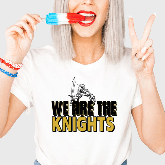 We Are The Knights Gold/Black DTF Transfer