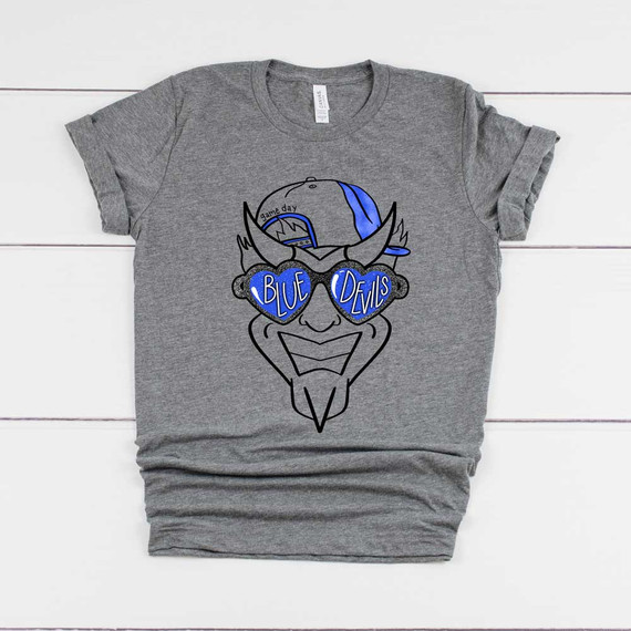 Blue Devils Heart Eyes Mascot DTF Heat Transfer