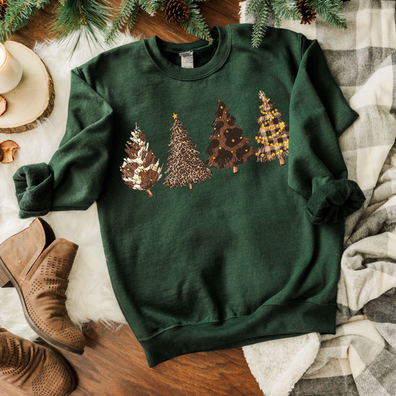 Cowboy Christmas Trees DTF Heat Transfer