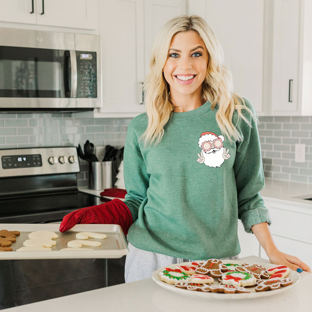 Retro Santa HAT/POCKET Screen Print Heat Transfer