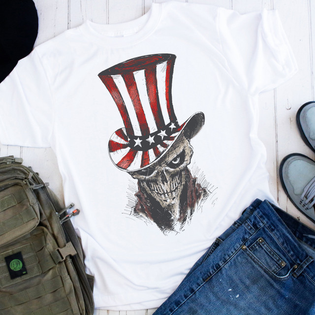 Patriotic Skull USA 4th of July Sublimation Transfer Patriotic Skull USA 4th of July Sublimation Transfer