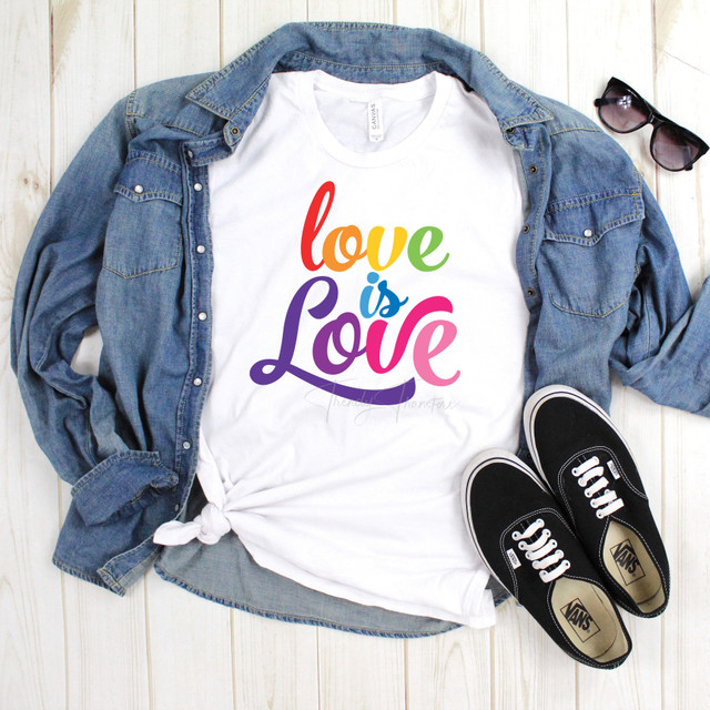 Love is Love Rainbow Text Pride Sublimation Transfer