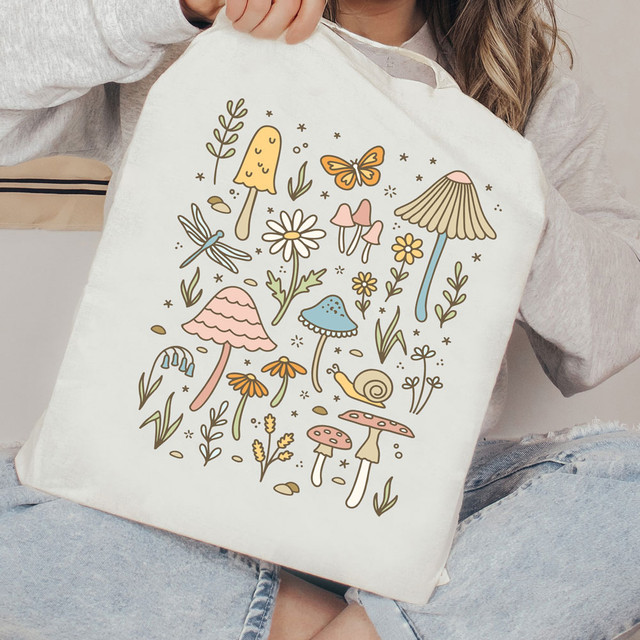 Mushroom Garden Doodles DTF Heat Transfer