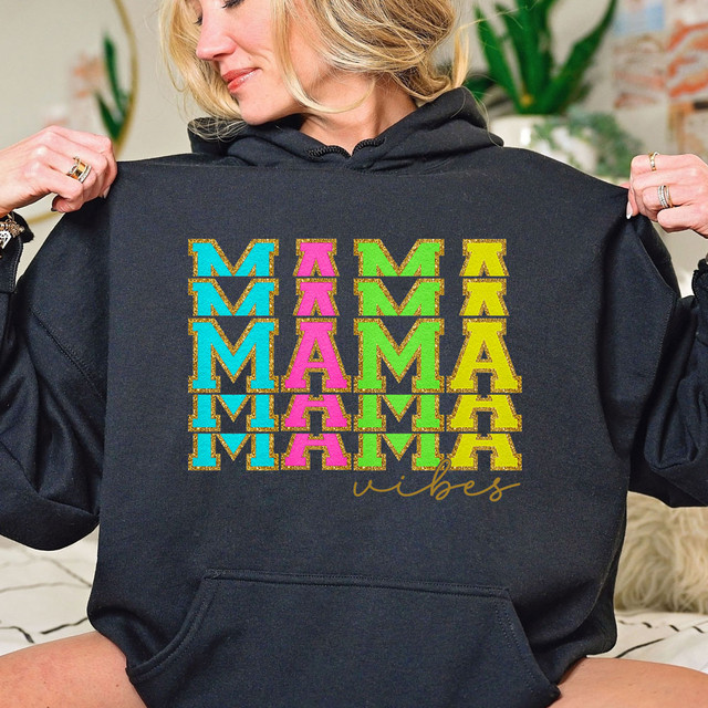 Mama Vibes Faux Chenille DTF Heat Transfer