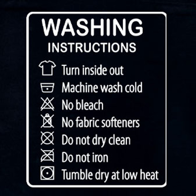 Washing Instructions 20 ct. WHITE INK DTF Heat Transfer
