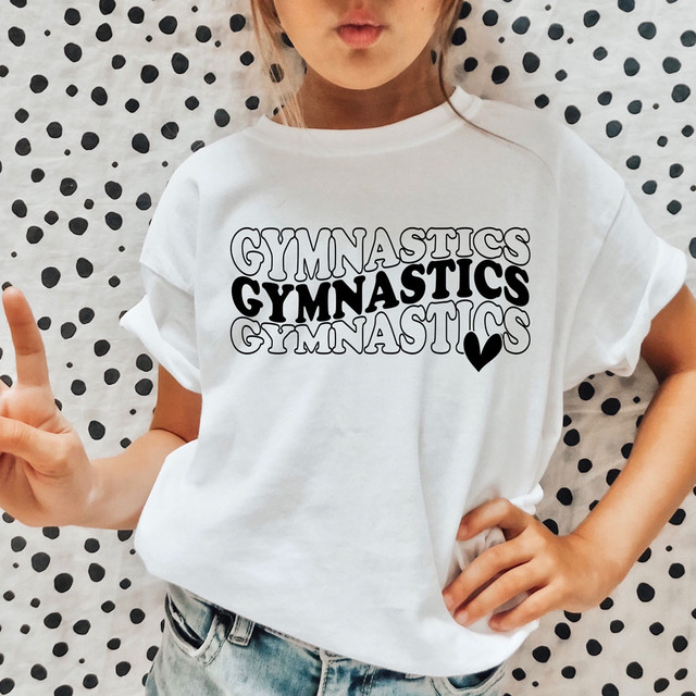 Gymnastics Stacked Heart DTF Heat Transfer