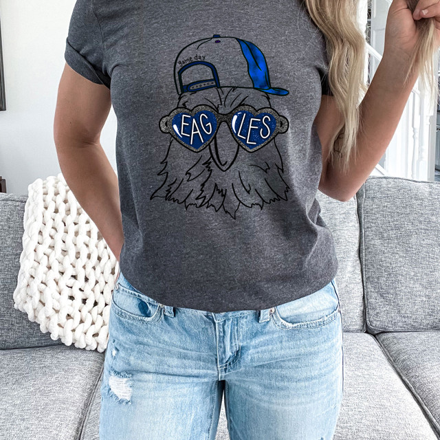 Eagles Glasses Royal DTF Heat Transfer