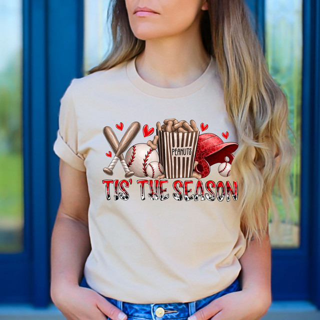 Tis The Season Baseball DTF Heat Transfer