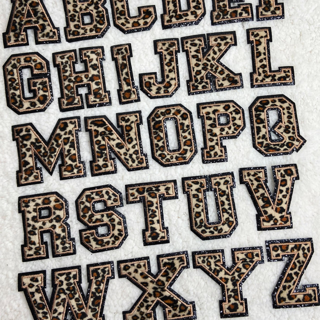 Black Chenille Glitter Letters Sticker Sheet - Trendy Transfers