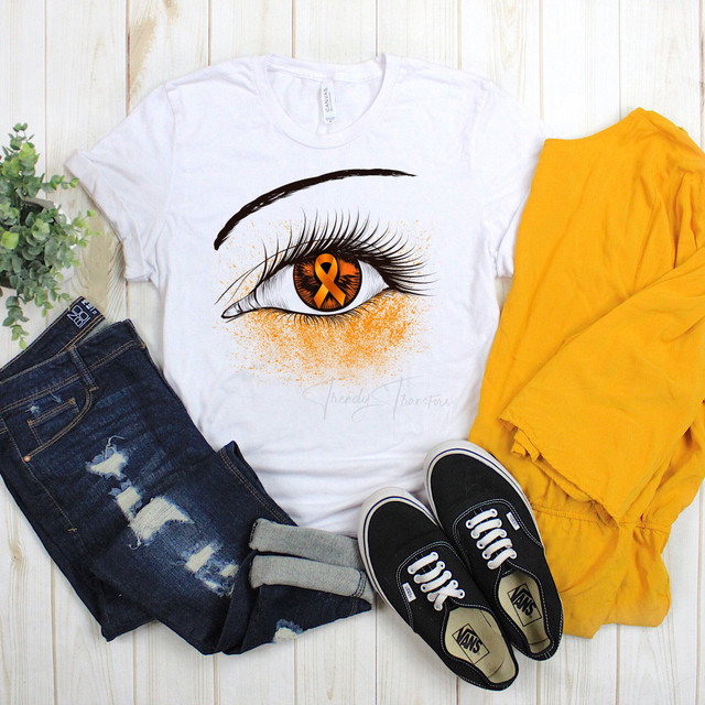 Orange Ribbon Leukemia Awareness Glitter Eye Sublimation Transfer Orange Ribbon Leukemia Awareness Glitter Eye Sublimation Transfer