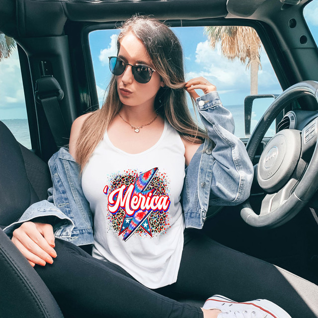 'Merica Lightening Bolt DTF Heat Transfer