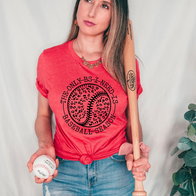 Leopard The Only BS I Need Is Baseball Season DTF Heat Transfer