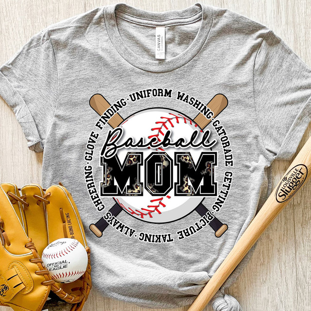 Baseball Mom Leopard DTF Heat Transfer