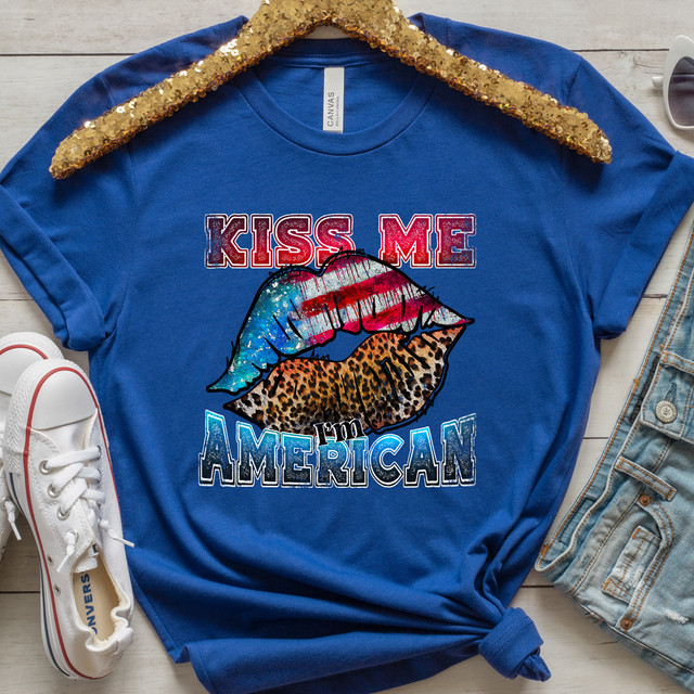 Kiss Me I'm American DTF Heat Transfer