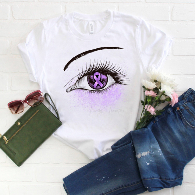 Lavender Ribbon Awareness Glitter Eye Sublimation Transfer Lavender Ribbon Awareness Glitter Eye Sublimation Transfer