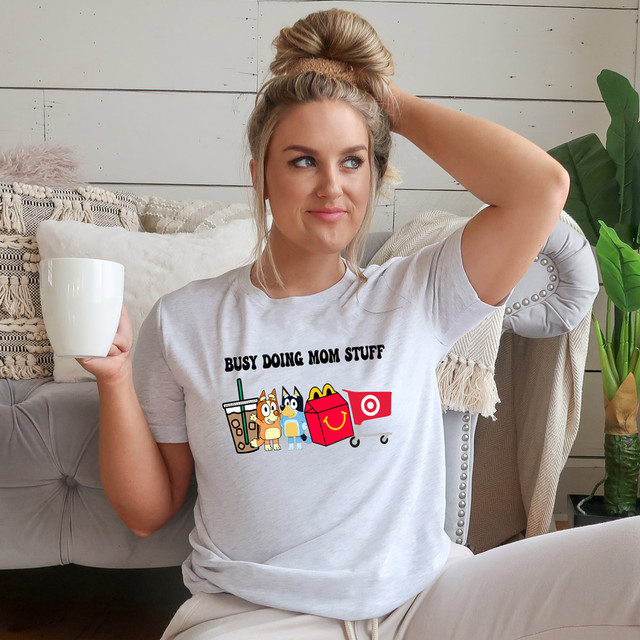 Busy Doing Mom Stuff Blue Dog DTF Heat Transfer