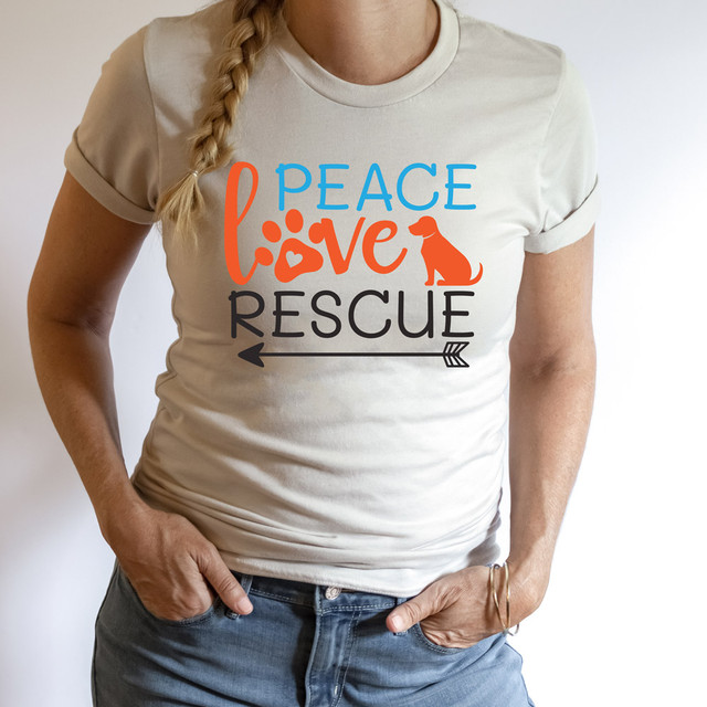 Peace Love Rescue Dog DTF Heat Transfer