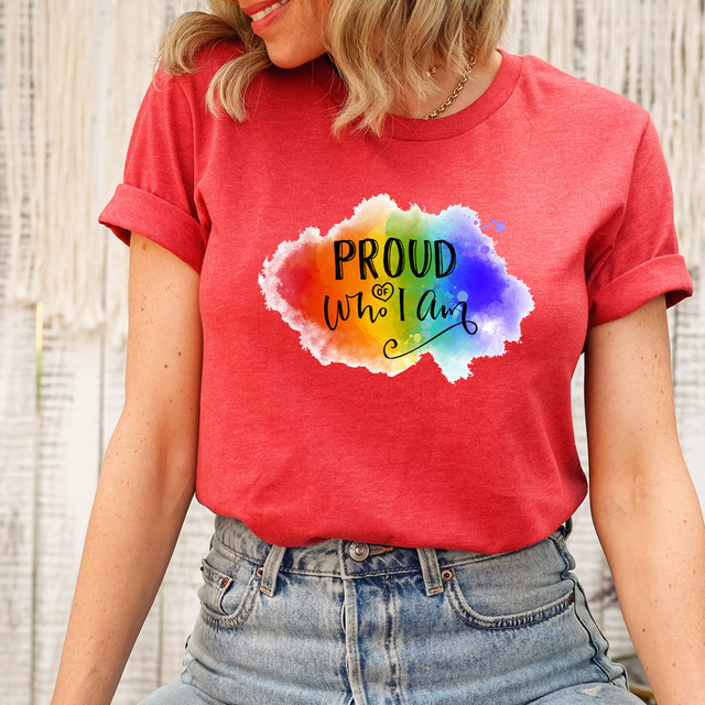 Proud Of Who I Am Pride Watercolor DTF Heat Transfer