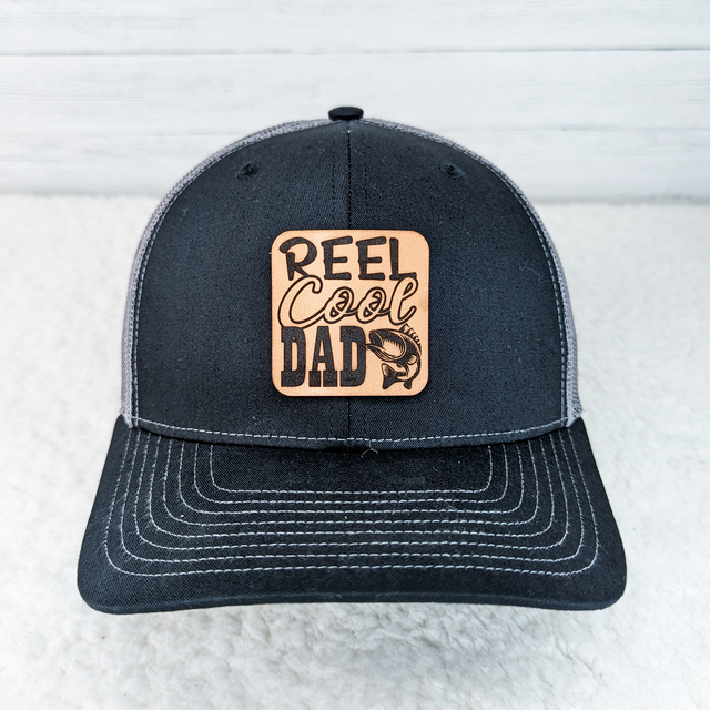 Reel Cool Dad Leather Hat Patch