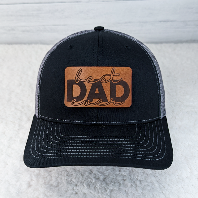 Best Dad Ever Leather Hat Patch
