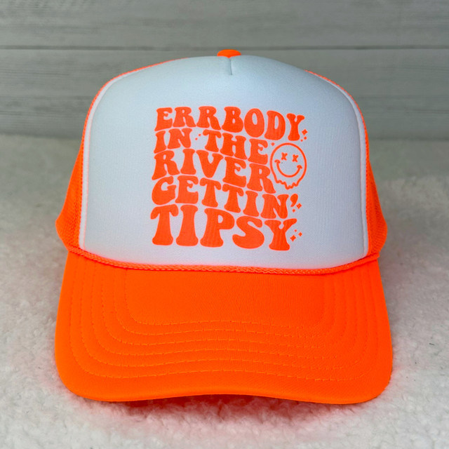 Errbody In The River NEON Orange Hat/Pocket Screen Print Heat Transfer