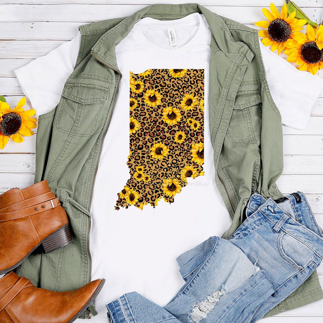 Indiana Leopard and Sunflower Sublimation Transfer