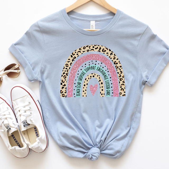 Teacher Leopard Rainbow DTF Heat Transfer