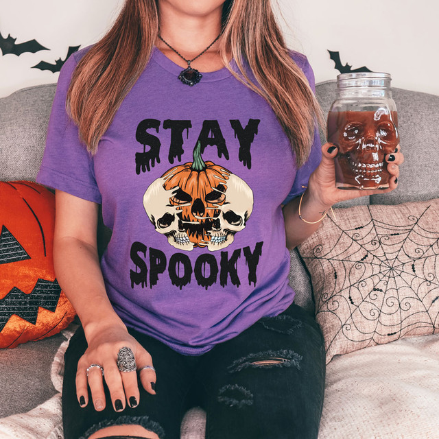 Stay Spooky Pumpkin Skull DTF Heat Transfer