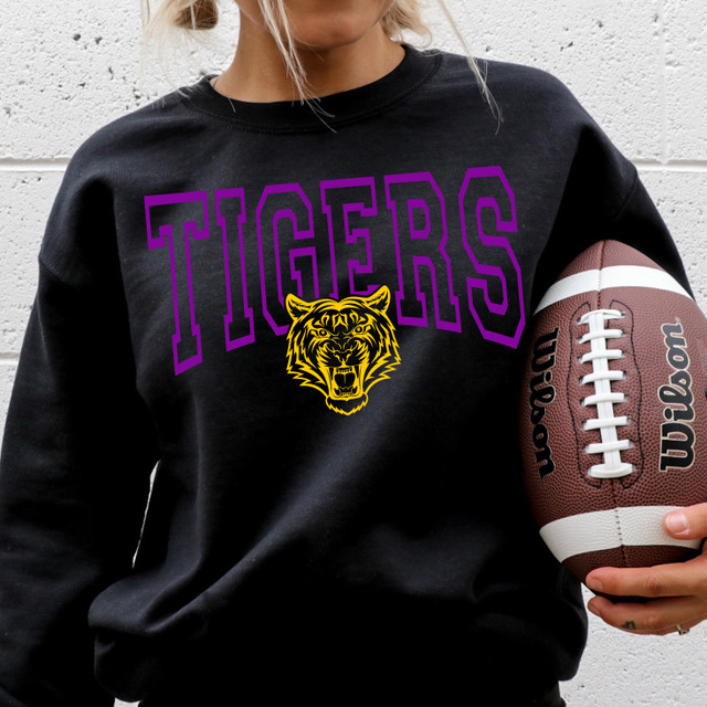 Tigers Purple/Gold DTF Heat Transfer
