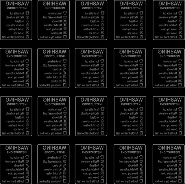 Washing Instructions 20 ct. GREY INK DTF Heat Transfer