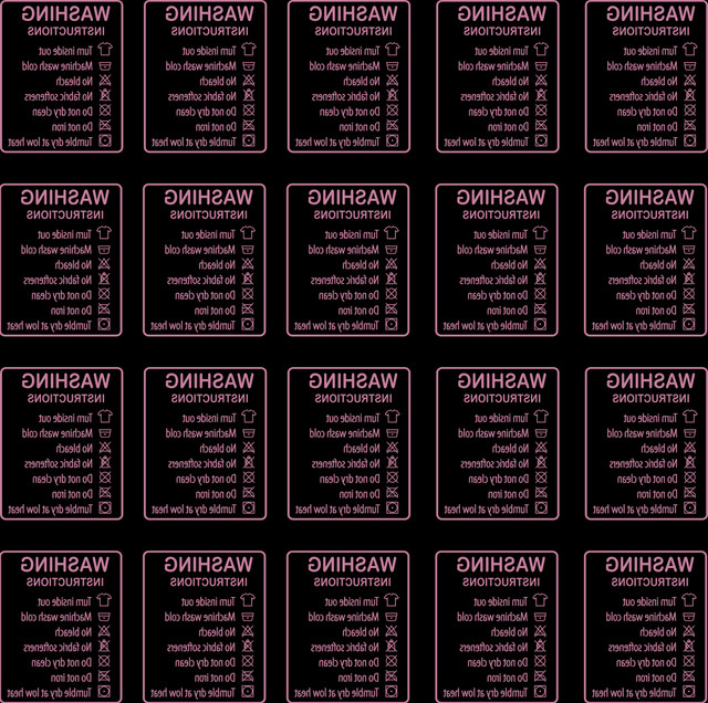 Washing Instructions 20 ct. MAUVE INK DTF Heat Transfer