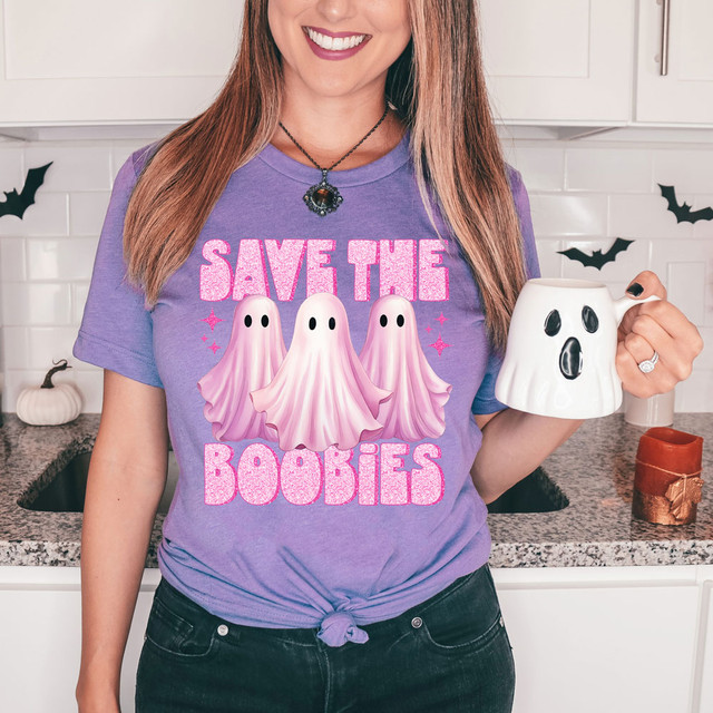 Save The Boobies Ghosts DTF Heat Transfer