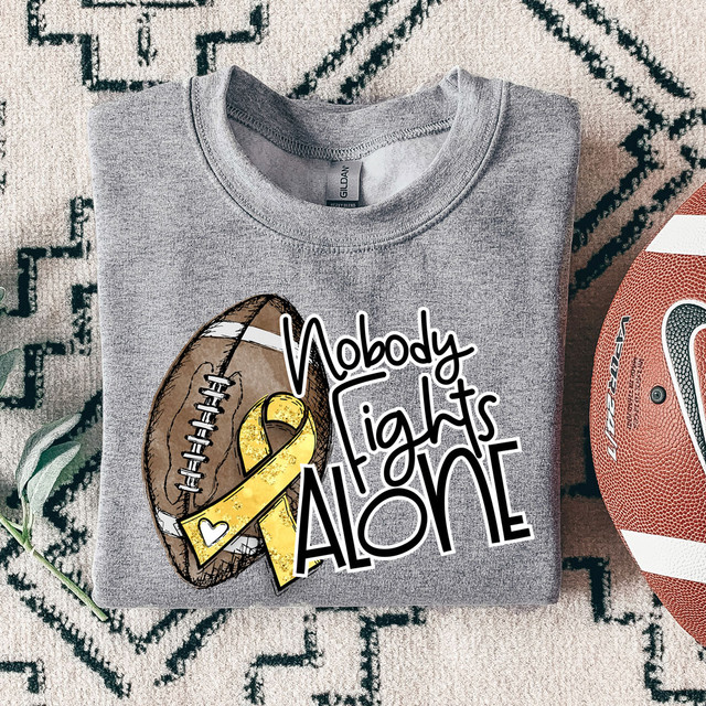 Nobody Fights Alone Childhood Cancer DTF Heat Transfer