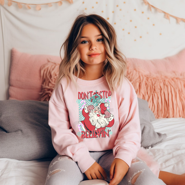 Don't Stop Believin' Santa DTF Heat Transfer