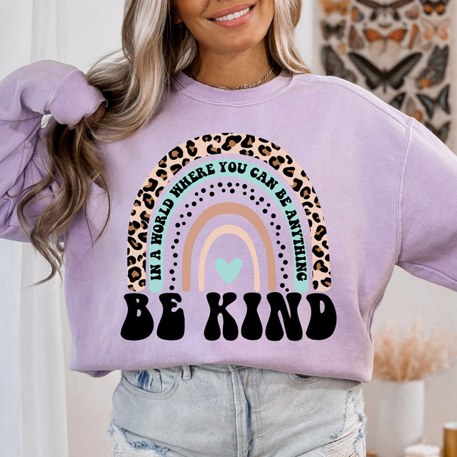 Be Kind Leopard Rainbow DTF Heat Transfer