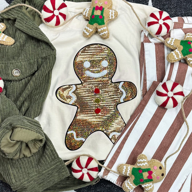 Sequin Gingerbread Man Patch