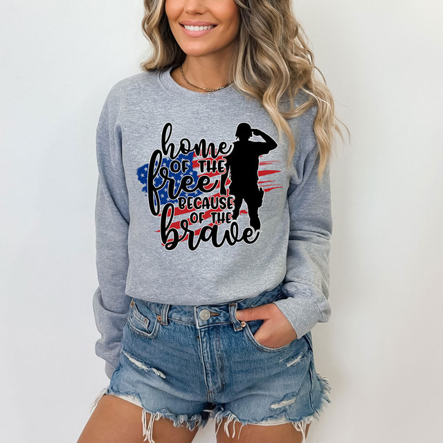 Home Of The Free Because Of The Brave DTF Heat Transfer