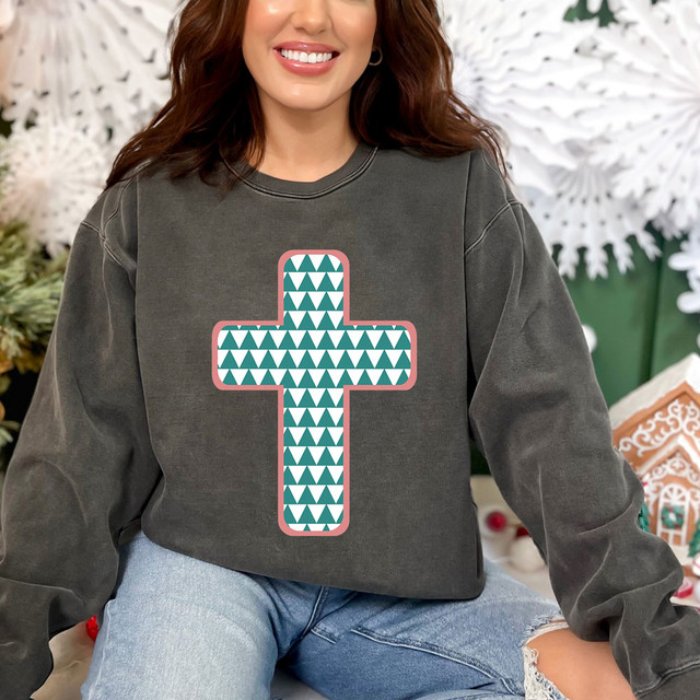 Retro Holiday Cross DTF Heat Transfer
