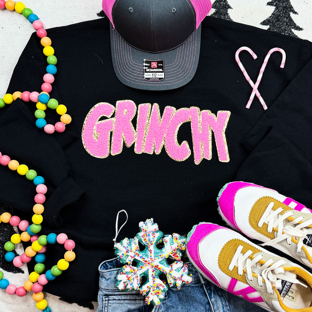 PINK Grinchy Chenille Patch