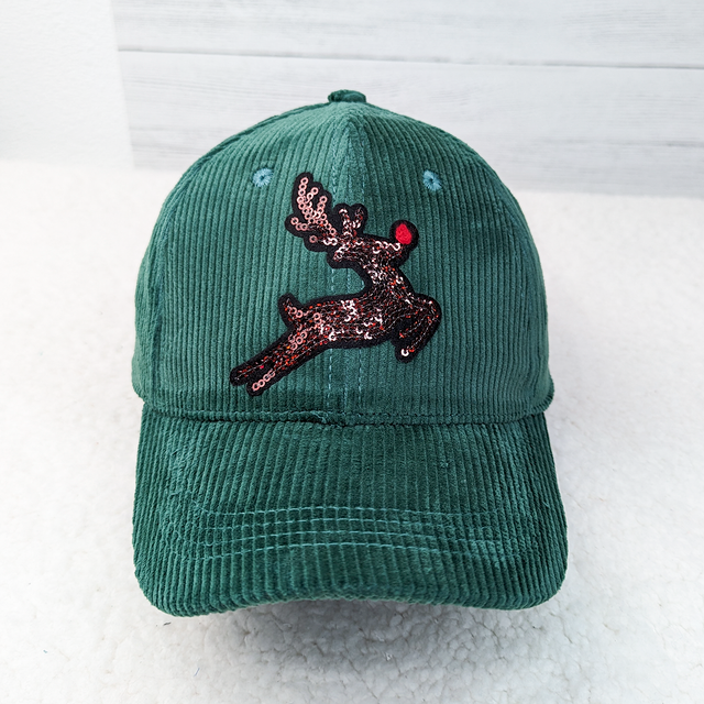 Sequin Reindeer  HAT/POCKET Chenille Patch