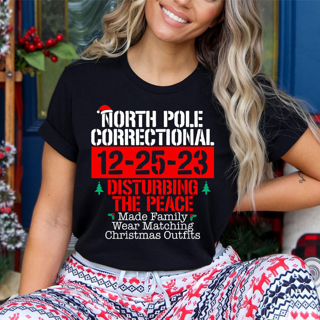 North Pole Correctional Matching Christmas Outfits DTF Heat Transfer