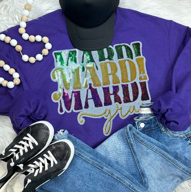 Mardi Gras Sequin Patch