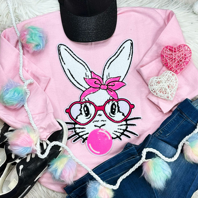 Bunny with Glasses Chenille Patch