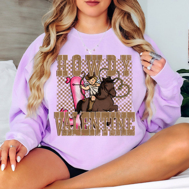 Howdy Valentine Cupid Cowboy DTF Heat Transfer