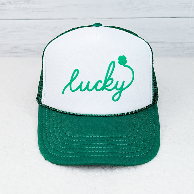 Lucky Green PUFF Hat/Pocket Screen Print Heat Transfer