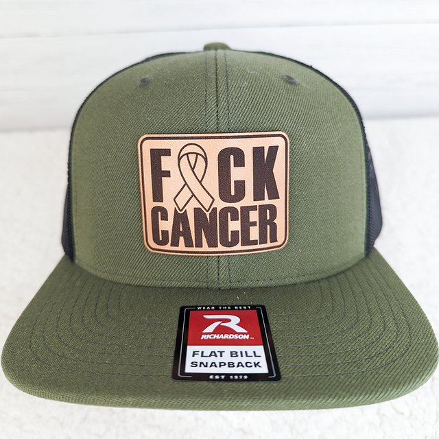 F*ck Cancer Leather Hat Patch