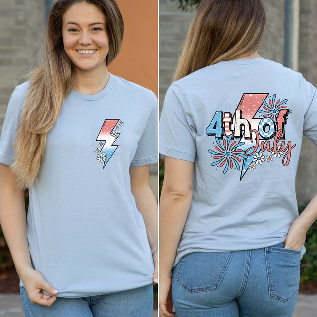 4th of July Bolt SET DTF Heat Transfer