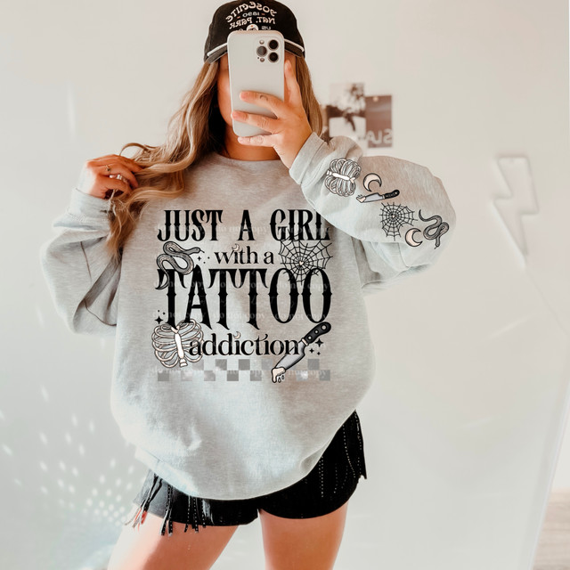 Just A Girl With A Tattoo Addiction SET DTF Heat Transfer