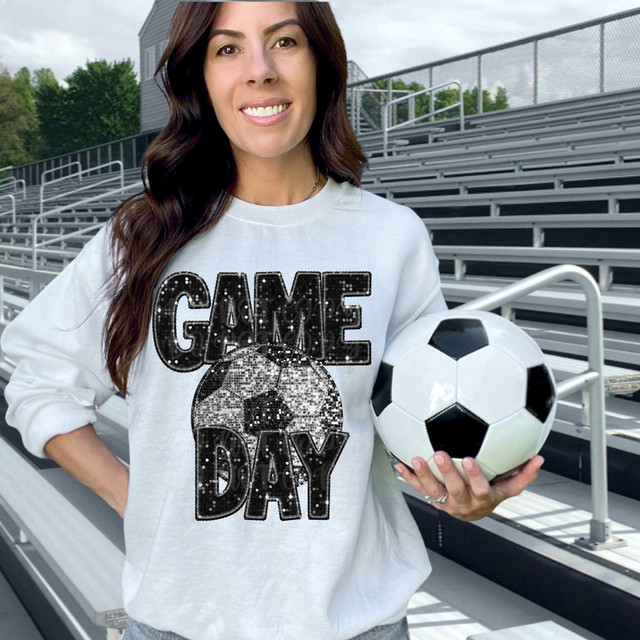 Game Day Soccer Faux Sequins DTF Heat Transfer